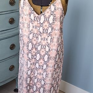 NWOT One Love Clothing pink snake print dress size M